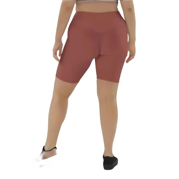 Lange Damen-Fahrradhosen Shorts in hoher Taille mit Tasche, personalisierbar, in XS-3XL, von BUYATHOME24, Textildruck.