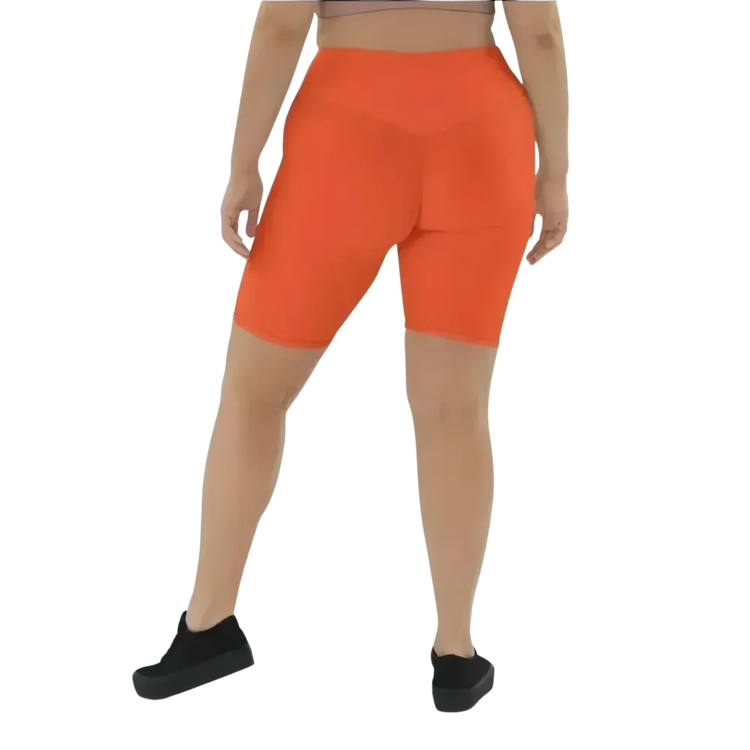 Damen Radlerhose mit hoher Taille und Tasche, bedruckbar, in XS bis 3XL, von BUYATHOME24, zeigt elastisches Material und Komfort.