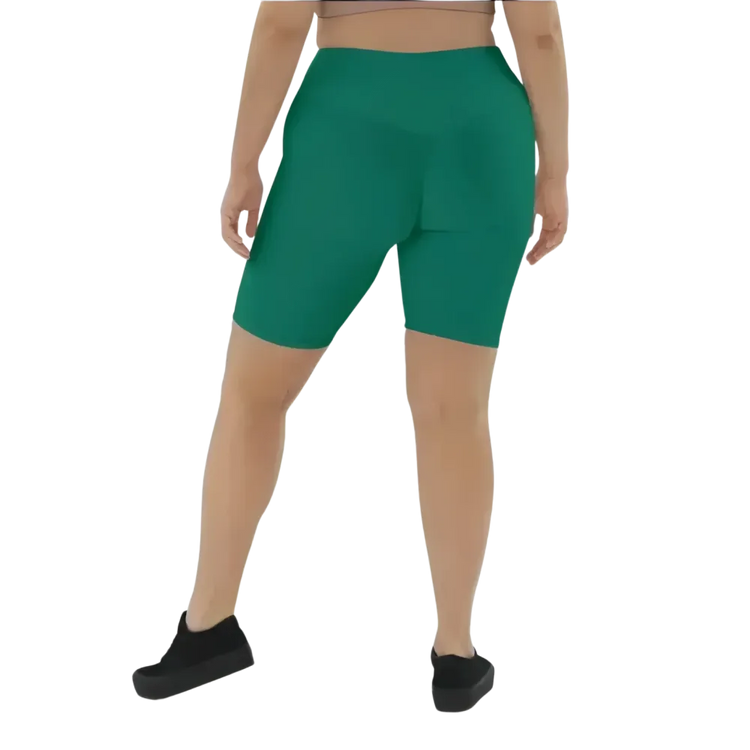 Lange Damen-Fahrradhosen Shorts von BUYATHOME24 mit hoher Taille, Tasche und bedruckbarem Stoff, in XS bis 3XL