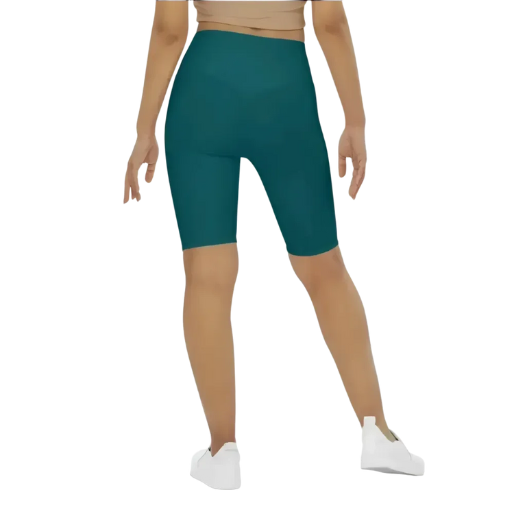 Damen Radlerhose von BUYATHOME24 mit hohem Bund, schnelltrocknendem Material und Tasche, in XS bis 3XL, Textildruck