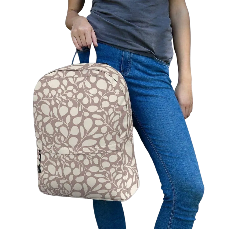 Wasserabweisender Damen-Laptop-Rucksack von BUYATHOME24, 42x31x10cm, mit Textildruck und praktischem Stauraum