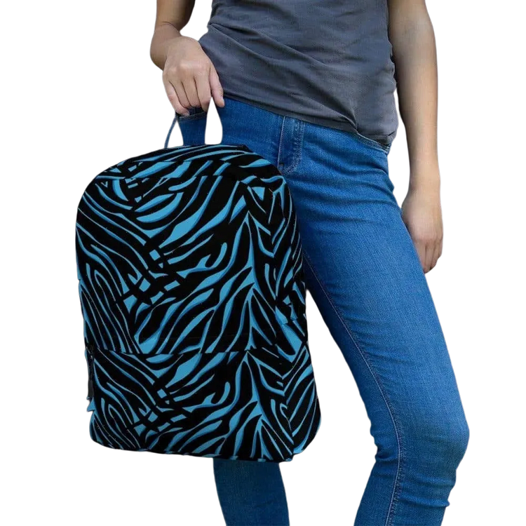 Damen-Laptop-Rucksack aus wasserabweisendem Polyester mit Textildruck, ca. 42 cm hoch, 31 cm breit, ideal für Reisen und Alltag.