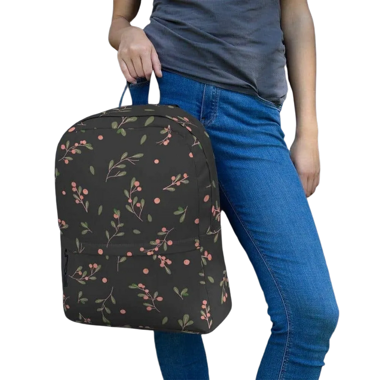 Wasserabweisender Damen-Laptop-Rucksack von BUYATHOME24 mit 15 Zoll Laptopfach, Textildruck, H 42 cm, B 31 cm, T 10 cm