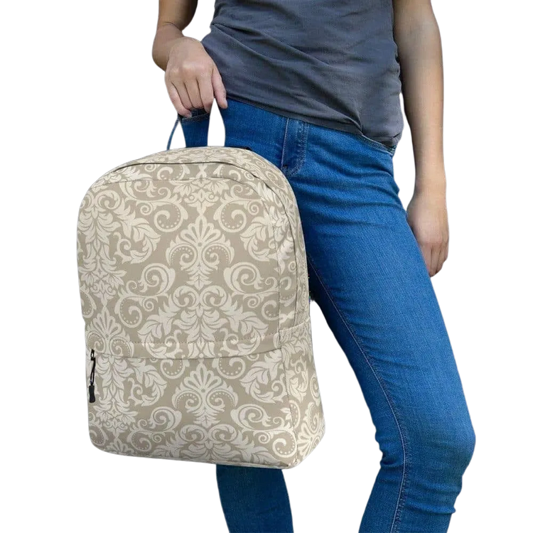 Wasserabweisender Damen-Laptop-Rucksack von BUYATHOME24, 42x31x10cm, mit Textildruck, ideal für Reisen und Alltag.