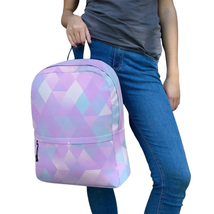 Wasserabweisender Laptop Rucksack von BUYATHOME24, Damenmodell, Maße 42x31x10cm, strapazierfähiges Textildruck-Design