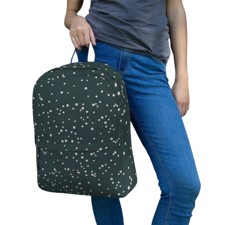Wasserabweisender Damen-Laptop-Rucksack von BUYATHOME24 mit 15 Zoll Fach, aus Polyester, mit Textildruck, Maße ca. 42x31x10 cm