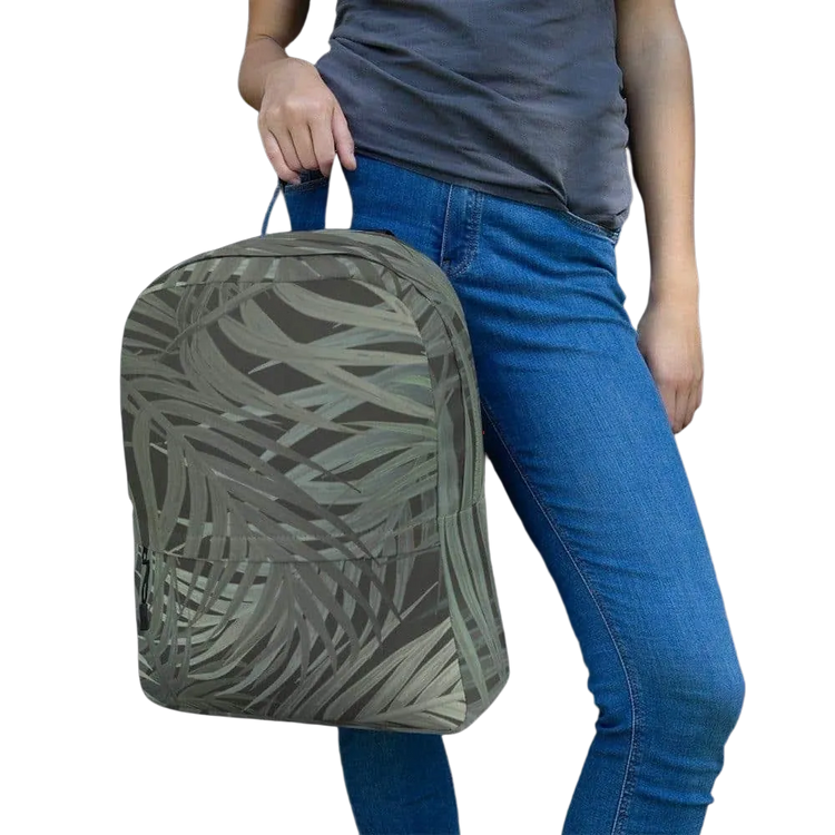 Wasserabweisender Damen-Laptop-Rucksack von BUYATHOME24, 42x31x10cm, mit Textildruck und stilvollem Design.