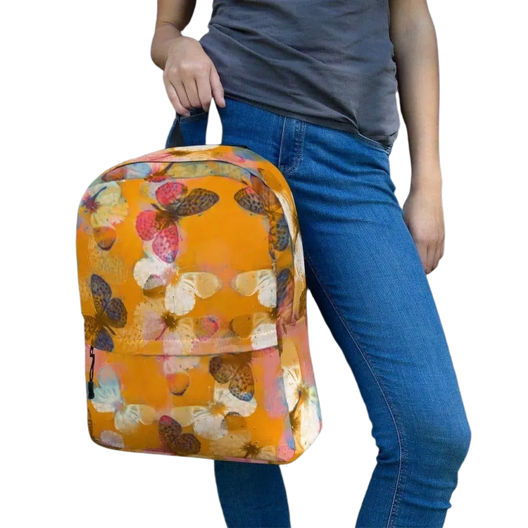 Wasserabweisender Damen-Laptop-Rucksack von BUYATHOME24 aus Polyester, 42x31x10 cm, mit Textildruck.