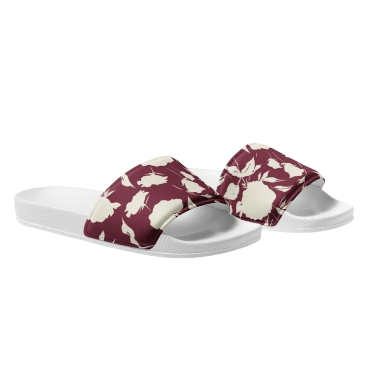 Damen Badeschlappen mit Kunstleder-Design, leichte PU-Sohle, Größe 36-44, von BUYATHOME24