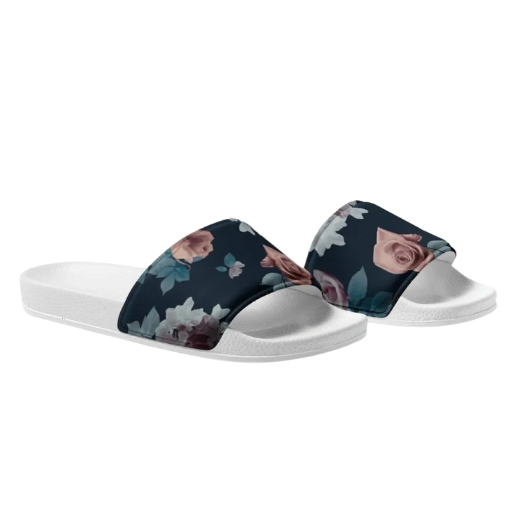 Damen Badeschuhe aus Kunstleder, Gr. 36-44, mit PU-Sohle, bequeme Badeschlappen von BUYATHOME24 in Druckdesign