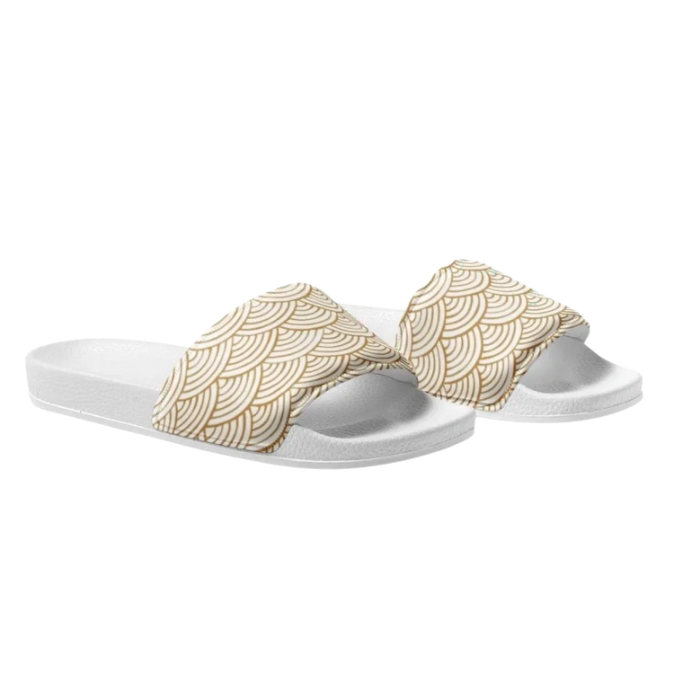 Damen- und Mädchensandalen von BUYATHOME24 aus Kunstleder, Größe 36-44, mit bequemer PU-Sohle, modischer Druck.