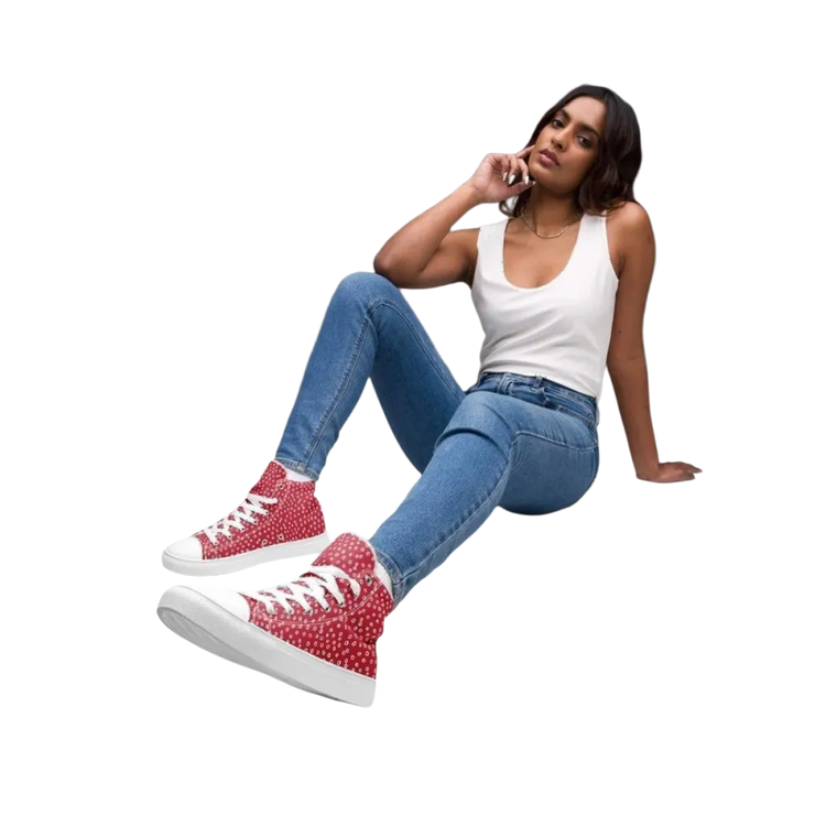 Damen- und Mädchen-Sneaker Chuck Taylor All Star von BUYATHOME24, Leinen, EVA-Sohle, in Größe 35-44, mit Textildruck.