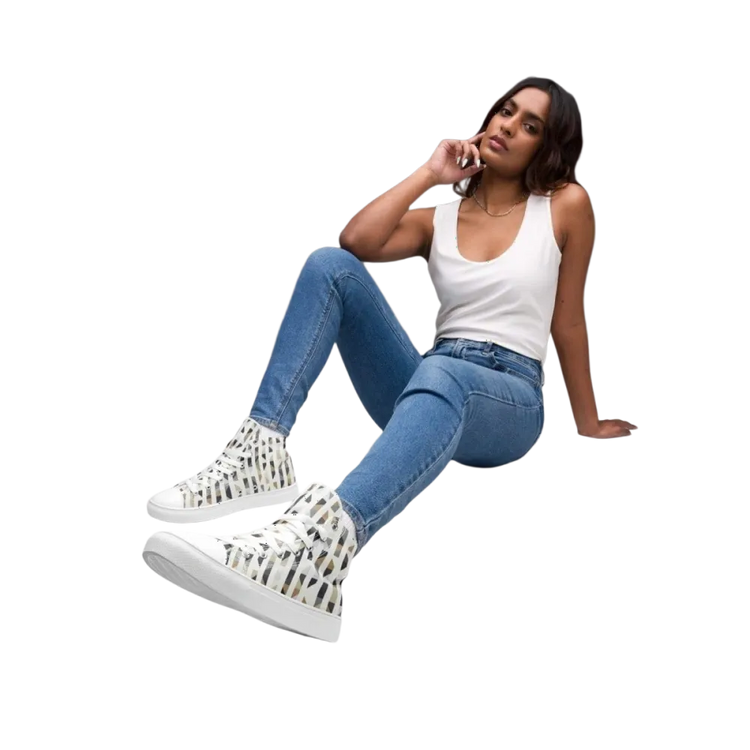 Damen und Mädchen Chuck Taylor All Star Sneaker von BUYATHOME24 mit EVA-Gummisohle, Textildruck, bequeme Sportschuhe, Größe 35-44