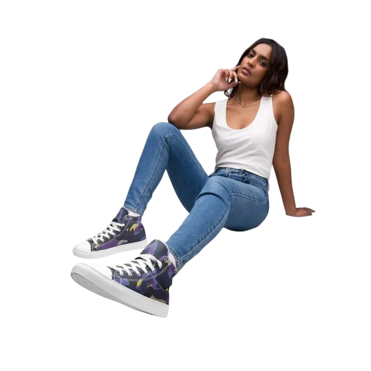 Damen- und Mädchensneaker aus Leinen in Größe 35-44 von BUYATHOME24, mit weißem Textildruck und klassischem Design