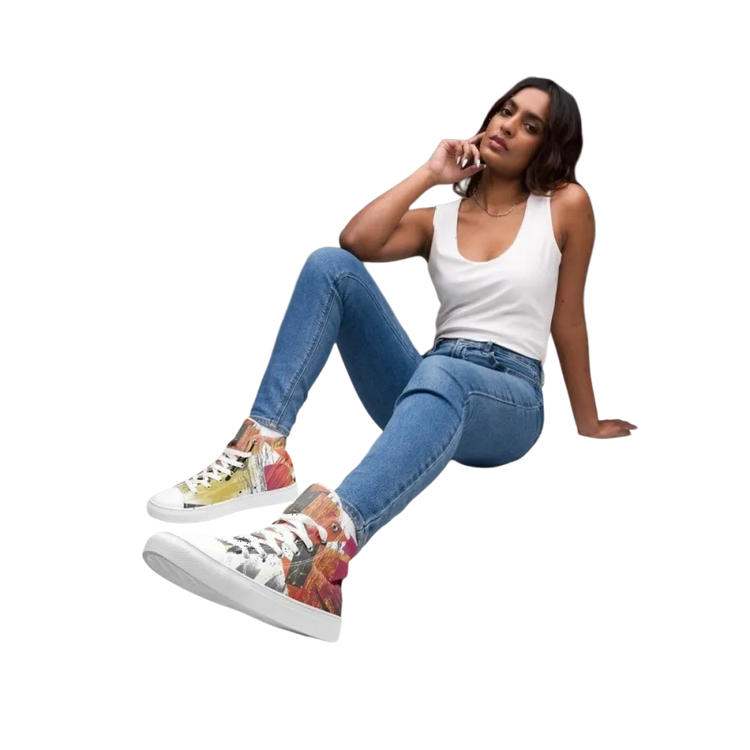 Damen- und Mädchen-Sneaker von BUYATHOME24, Leinen, EVA-Sohle, Größe 35-44, sportliche Textil-Sneaker im modernen Design