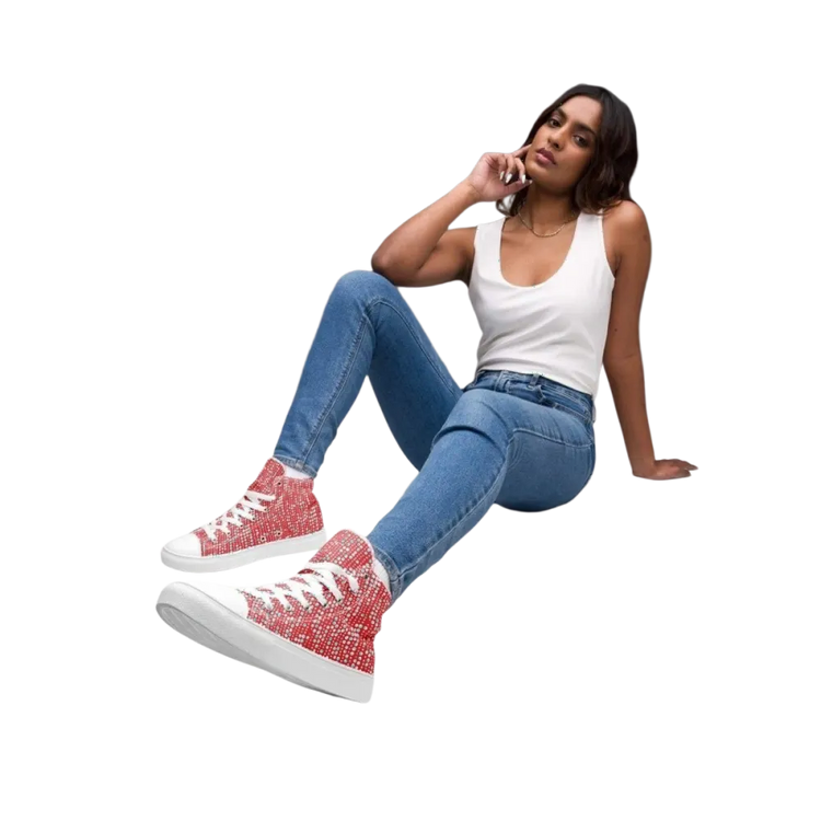 Damen- und Mädchen-Sneaker von BUYATHOME24, Leinen, EVA-Sohle, in Größe 35-44, bequeme Sportschuhe mit Textildruck