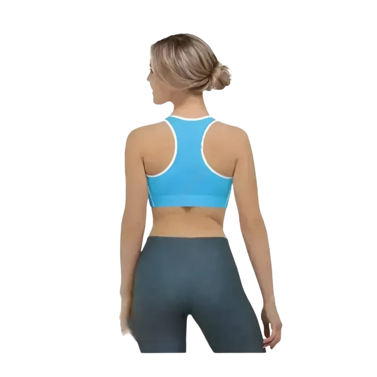 Damen Sport-BH mit Polstern in Schwarz, Racerback, aus elastischem Material, in XS bis 2XL, von BUYATHOME24