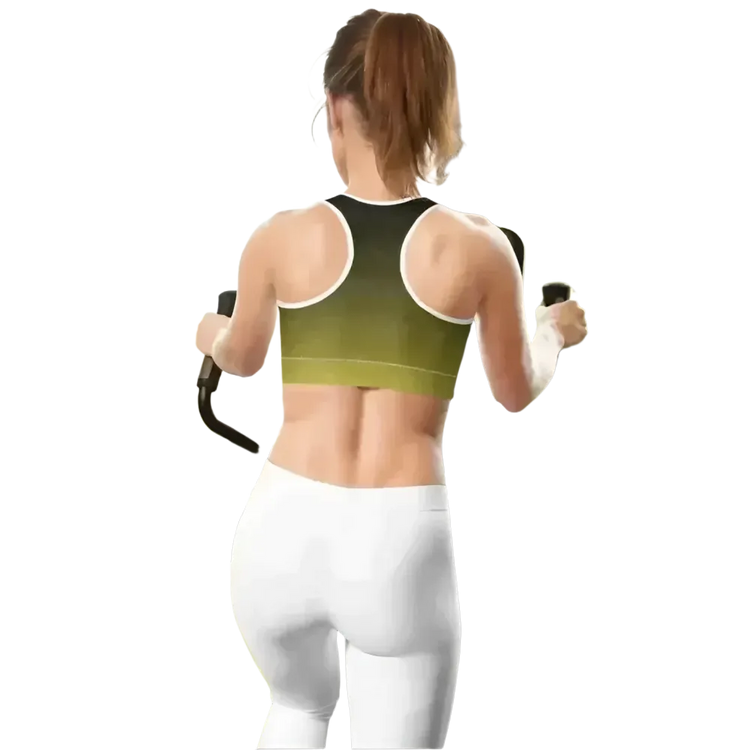 Damen Sport-BH mit Polstern und Racerback von BUYATHOME24, atmungsaktiv, in XS bis 2XL, textile Druck, bequemer Sport-BH