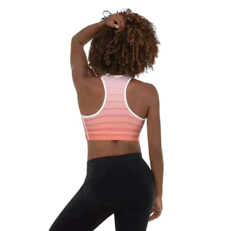Damen Sport-BH von BUYATHOME24 mit Polstern, Racerback und Vier-Wege-Stretch in XS bis 2XL, nah aufgenommen