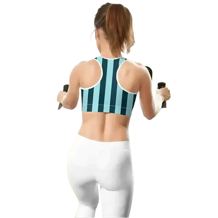Damen Sport-BH mit Polstern in XS-2XL von BUYATHOME24, Racerback-Design, bedruckbar, bequem und sportlich.