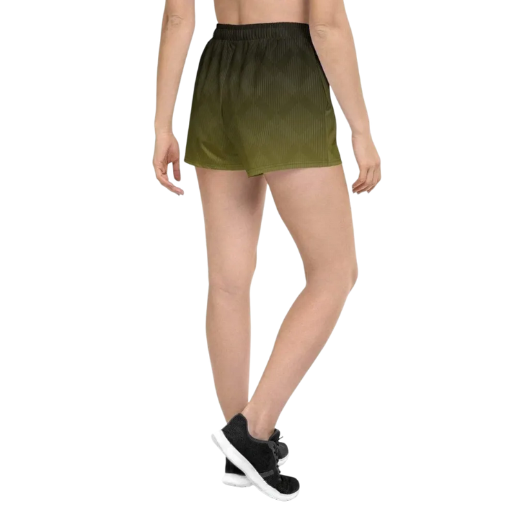 Damen Sportshorts von BUYATHOME24, atmungsaktiv mit UV-Schutz 50+ und Taschen, in XS bis 3XL, gewebter Druck.