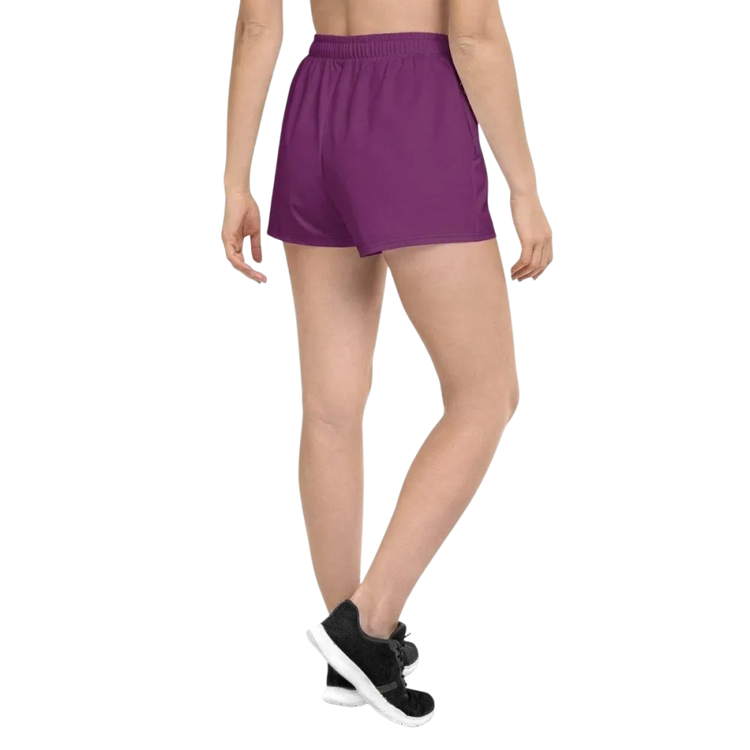 Damen Sportshorts von BUYATHOME24, atmungsaktiv mit UV-Schutz 50+ und Taschen, in XS bis 3XL, textile Druck auf der Vorderseite