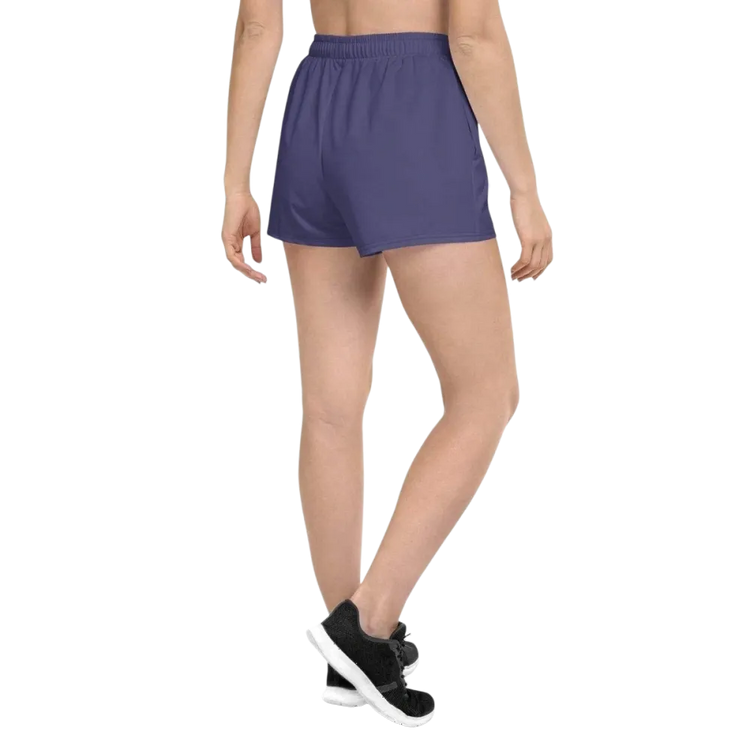 Damen Sportshorts von BUYATHOME24, atmungsaktiv mit UV-Schutz und Taschen, in XS bis 3XL, auf Textildruck.