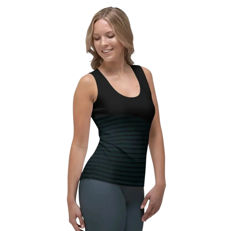 Damen Sport Tanktop von BUYATHOME24, atmungsaktiv, mit 4-Wege-Stretch, in XS bis XL, geprintetes Textildesign, sportliche Passform