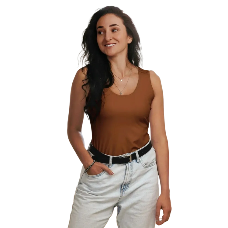 Damen Sport Tanktop von BUYATHOME24 mit Vier-Wege-Stretch in XS bis XL, aus Polyester, auf Textildruck.