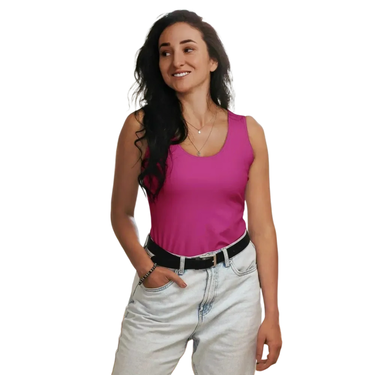 Damen Sport Tanktop von BUYATHOME24, XS bis XL, aus Polyester-Elasthan mit Vier-Wege-Stretch, bequemes Stretch-Tanktop für Damen