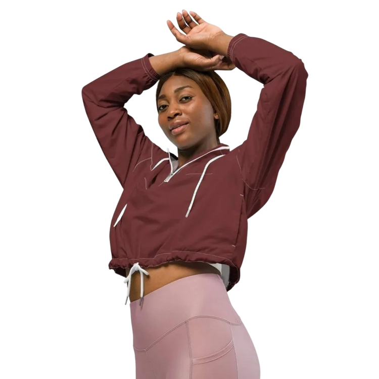 Damen Trainingsjacke von BUYATHOME24, atmungsaktiv und wasserdicht, in XS bis 2XL, mit Textildruck, Bauchfrei, sportliche Optik