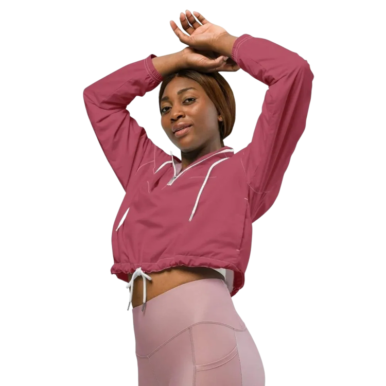 Damen Sportjacke Bauchfrei von BUYATHOME24, wasserdicht und atmungsaktiv, in XS bis 2XL, mit Textildruck, für sportliche Aktivitäten