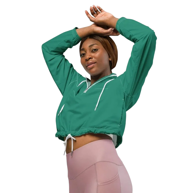 Damen Sportjacke von BUYATHOME24, wasserdicht und atmungsaktiv, Bauchfrei, für Sport und Outdoor in XS bis 2XL