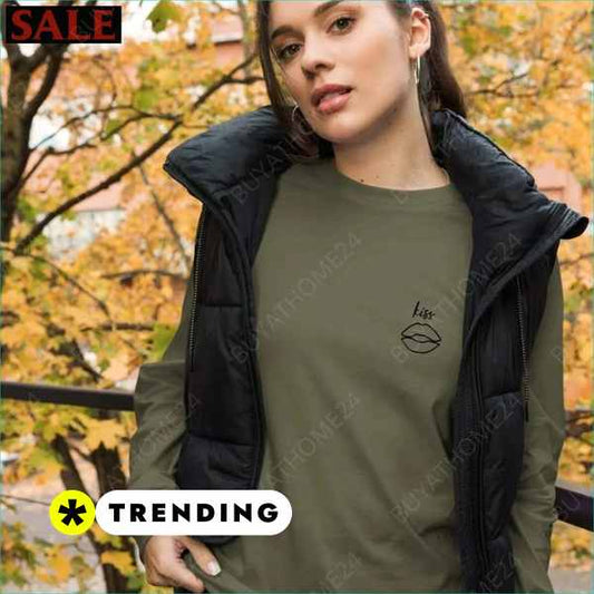 ▻ Rundhals Sweatshirt I Damen Langarm T-Shirt XS - 2XL BUYATHOME24®