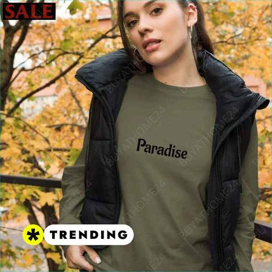 ▻ Rundhals Sweatshirt I Damen Langarm T-Shirt XS - 2XL BUYATHOME24®