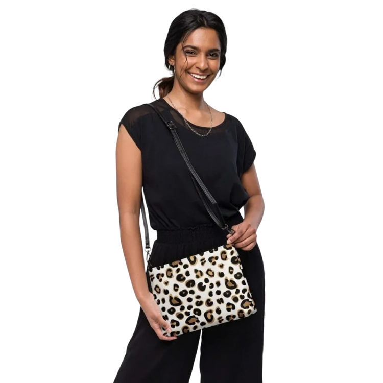 Damen Kunstleder Umhängetasche von BUYATHOME24, 27x20x3 cm, mit Druckmuster, elegante Handtasche für Damen.