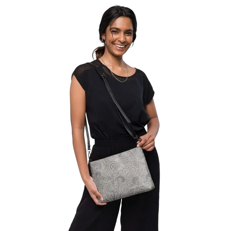 Damen Umhängetasche aus Kunstleder mit verstellbarem Riemen, 27 cm x 20 cm, braun, elegante Tasche von BUYATHOME24