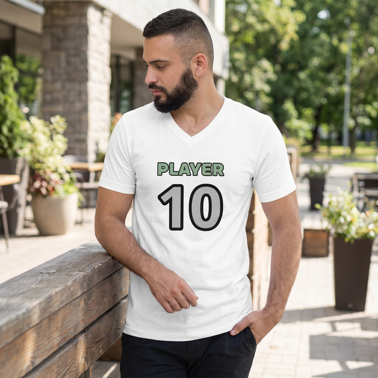 Generated lifestyle image for Unisex V-Ausschnitt T-Shirt aus 100% Baumwolle, S-XL