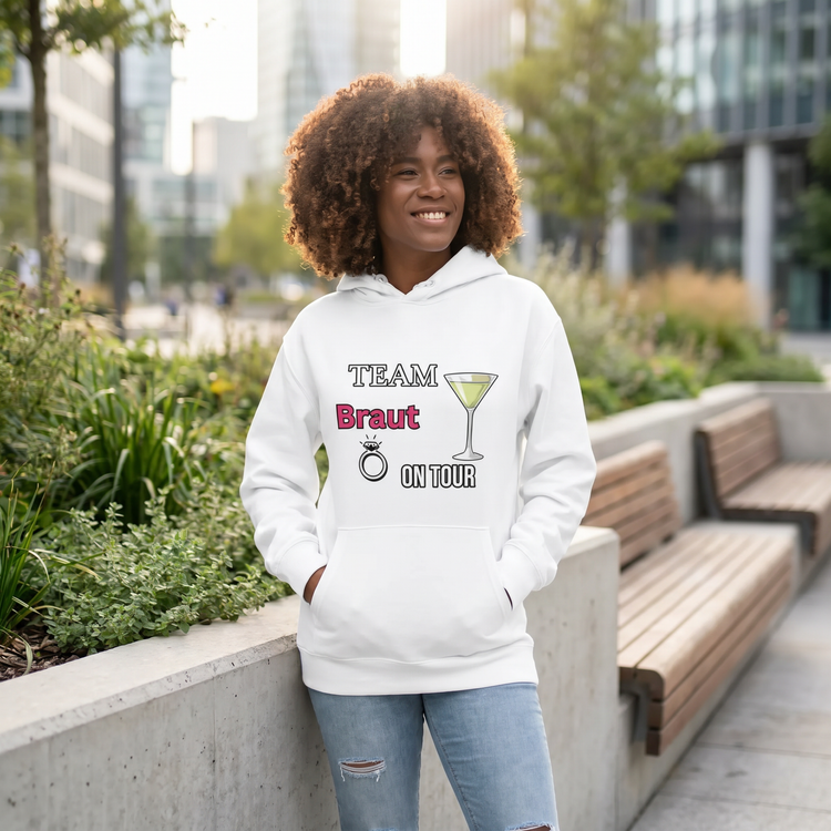 Grafik Damen Hoodie für Junggesellinnenabschied, Mädelsabend Kapuzenpullover in S bis 3XL, bequemer Damen Hoodie von BUYATHOME24