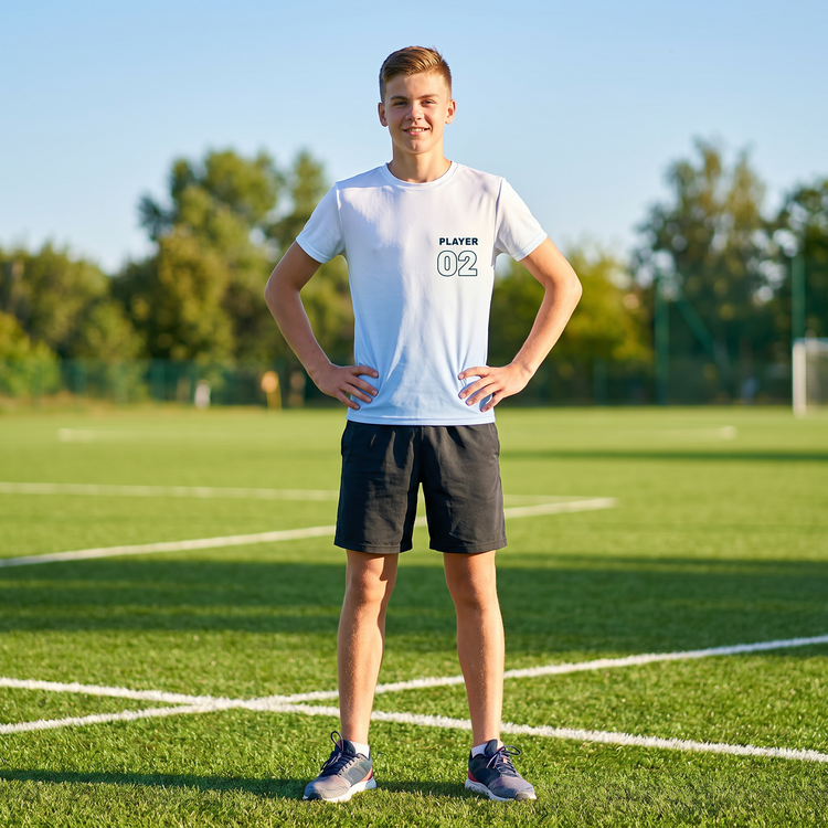 Unisex Kinder Sport-T-Shirt von BUYATHOME24, schnelltrocknend, für Fußball, Größen 134-170 cm, leichter, atmungsaktiver Stoff