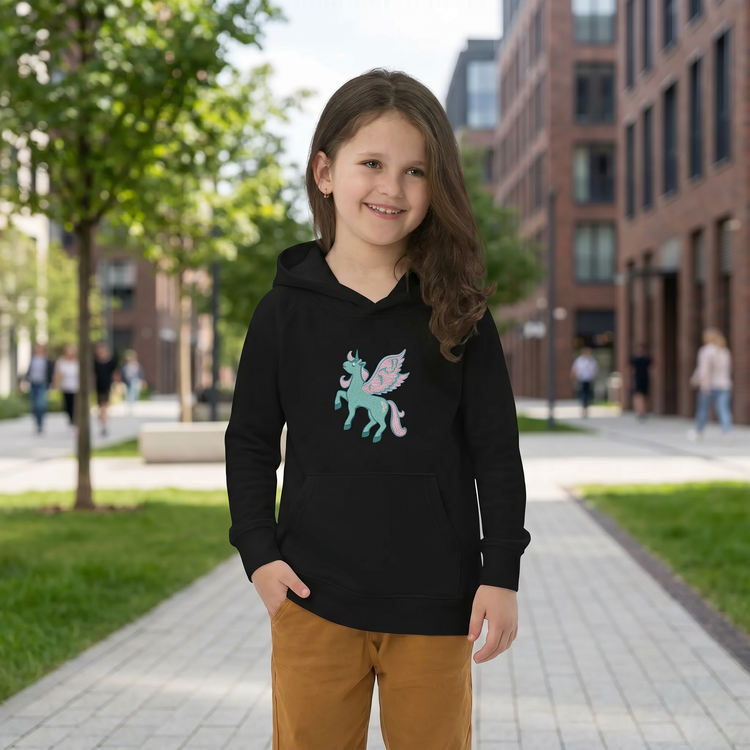 Unicorn Tierdruck Kinder Hoodie für Jungen und Mädchen, Grafik, Kapuzenpullover, 4-12 Jahre, bequemer Unisex Hoodie.