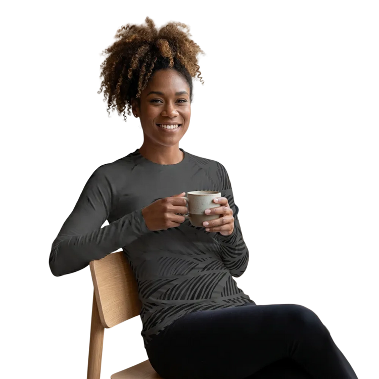 Damen Langarm-Sportshirt von BUYATHOME24, Sporttop mit Vier-Wege-Stretch, in XS-3XL, bequemes Fitness-Workout-Shirt