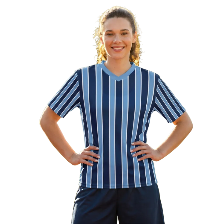 Unisex Fußball T-Shirt von BUYATHOME24, Polyester, V-Ausschnitt, in verschiedenen Größen von 2XS bis 6XL, bequem und sportlich.