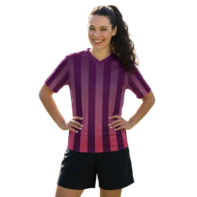 Unisex Fußball T-Shirt von BUYATHOME24 mit V-Ausschnitt, schnelltrocknend, in Größen 2XS bis 6XL, bequem und sportlich.