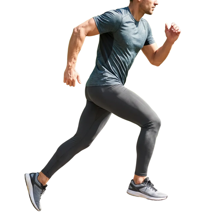 Atmungsaktive Herren Sportleggings von BUYATHOME24 in verschiedenen Größen, eng anliegend und ideal für Fitness und Sport.