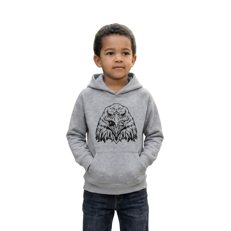 Unisex Kinder Hoodie mit Halloween Adler Druck in Schwarz, Kapuzenpullover für Jungen und Mädchen 4-12 Jahre