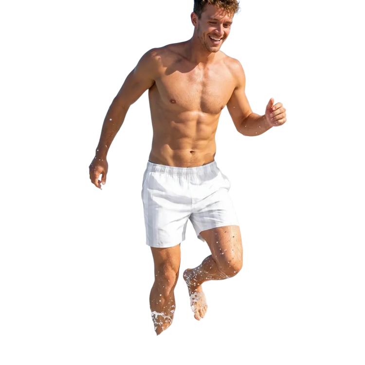 Herren Badeshorts mit Streifen, wasserabweisend und UV-Schutz 50+, in 2XS-6XL, von BUYATHOME24.
