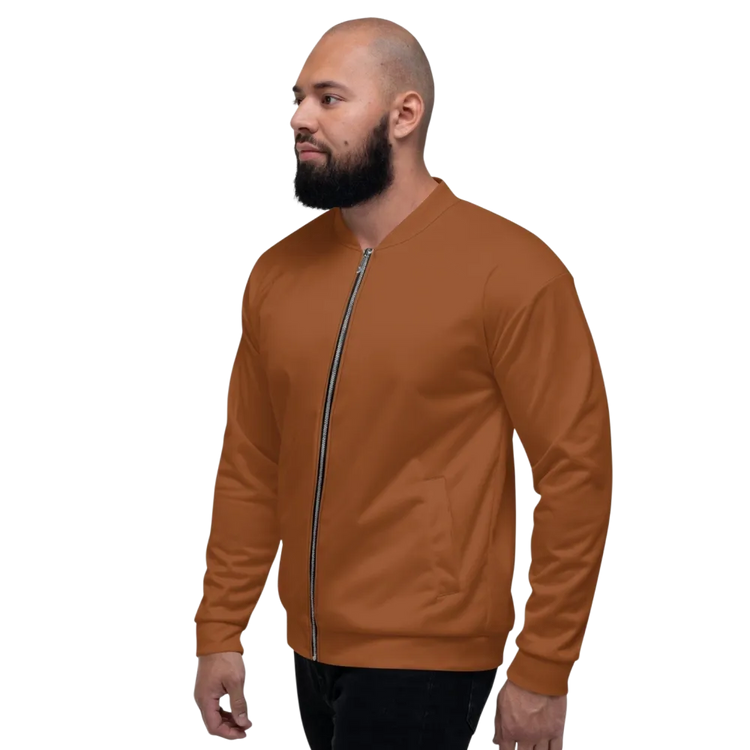 Unisex Bomberjacke braun aus leichtem Polyester mit YKK-Reißverschluss, für Herren, in XS bis 3XL, von BUYATHOME24