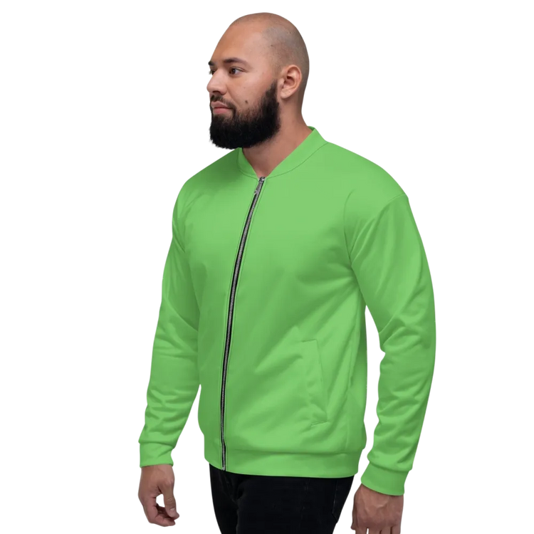 Unisex Bomberjacke aus Polyester mit YKK-Reißverschluss, in XS bis 3XL, dunkelgrau, mit Textildruck, von BUYATHOME24