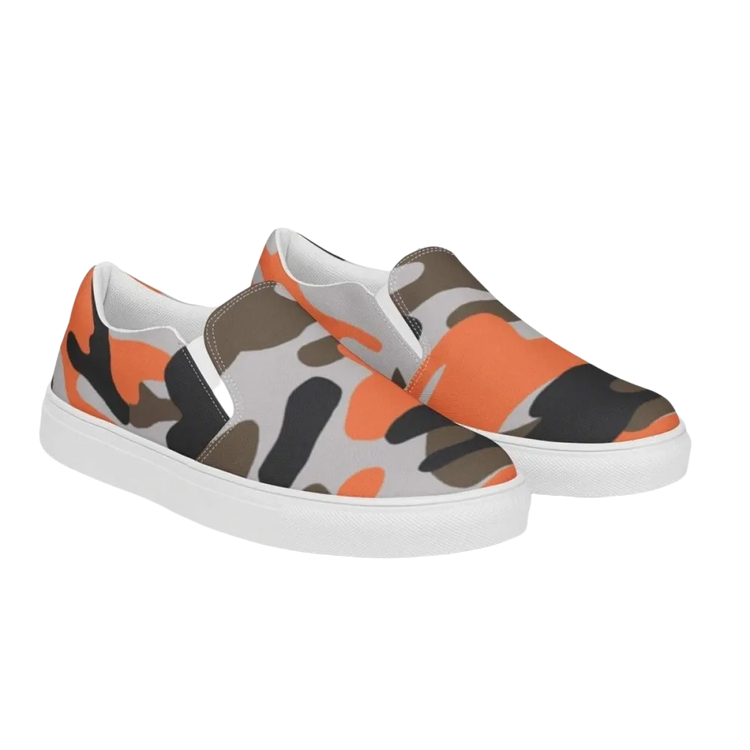 Herren Hausschuhe mit Allover-Print, atmungsaktive Slip-On Schuhe aus Canvas, Gr. 37-47, von BUYATHOME24